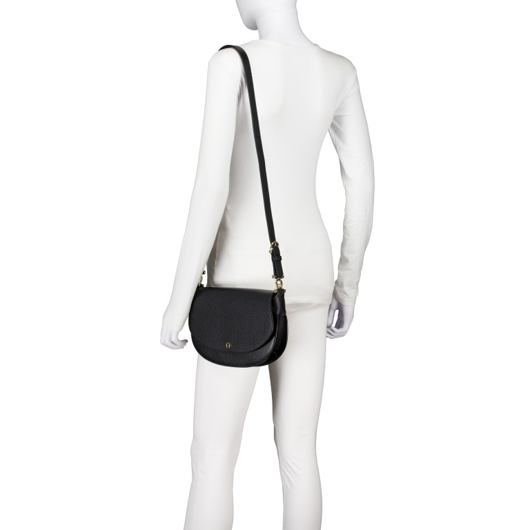 Umhängetasche Delia 132-950, Farbe: schwarz, beige, Marke: AIGNER, Abmessungen in cm: 23x14x6, Bild 5 von 7