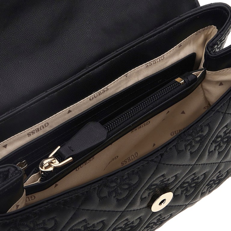 Umhängetasche Adelasia 4G-Logo, Farbe: schwarz, cognac, Marke: Guess, Abmessungen in cm: 24.5x15.5x7, Bild 7 von 8