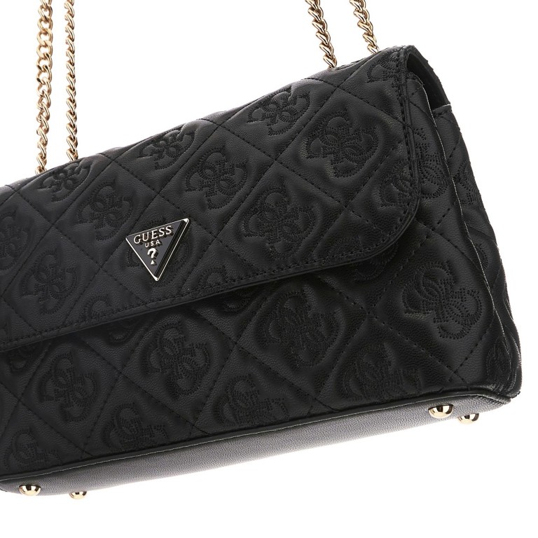 Umhängetasche Adelasia 4G-Logo, Farbe: schwarz, cognac, Marke: Guess, Abmessungen in cm: 24.5x15.5x7, Bild 8 von 8