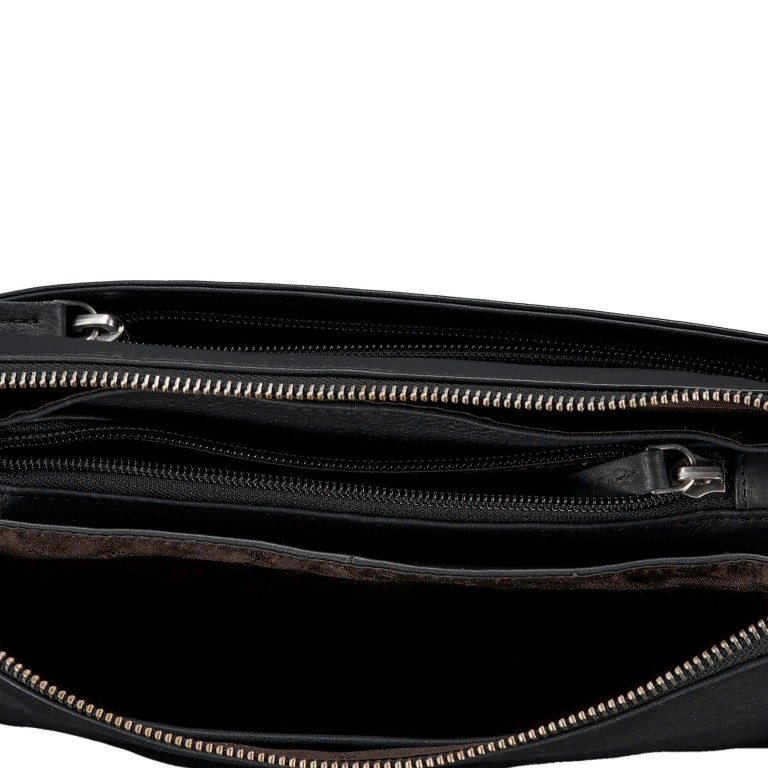 Umhängetasche, Farbe: schwarz, blau/petrol, beige, weiß, Marke: Hausfelder Manufaktur, Abmessungen in cm: 24x15x7, Bild 6 von 6
