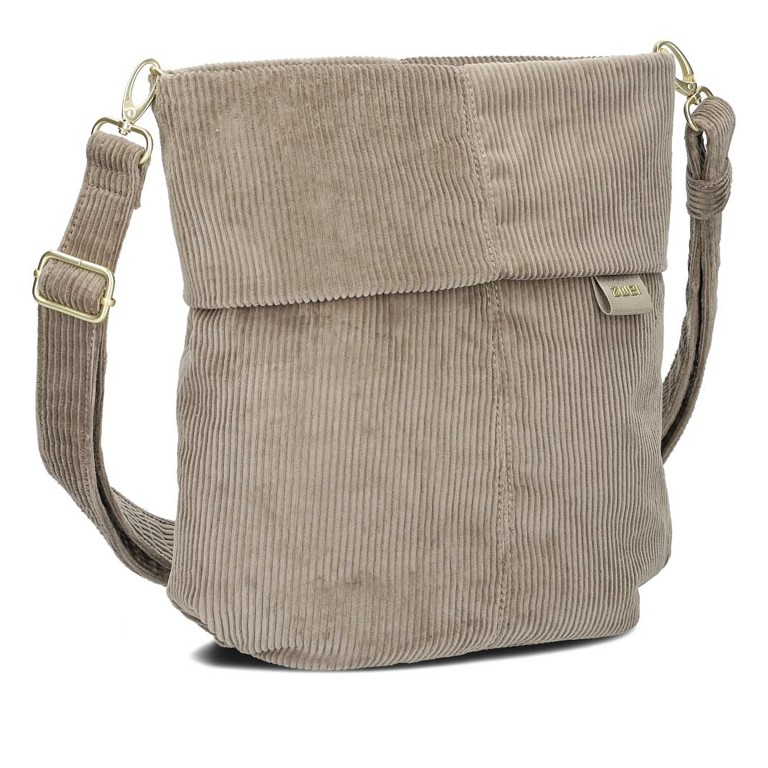 Umhängetasche Mademoiselle M90 Cord, Farbe: grau, beige, Marke: Zwei, Abmessungen in cm: 27x28x13, Bild 3 von 7