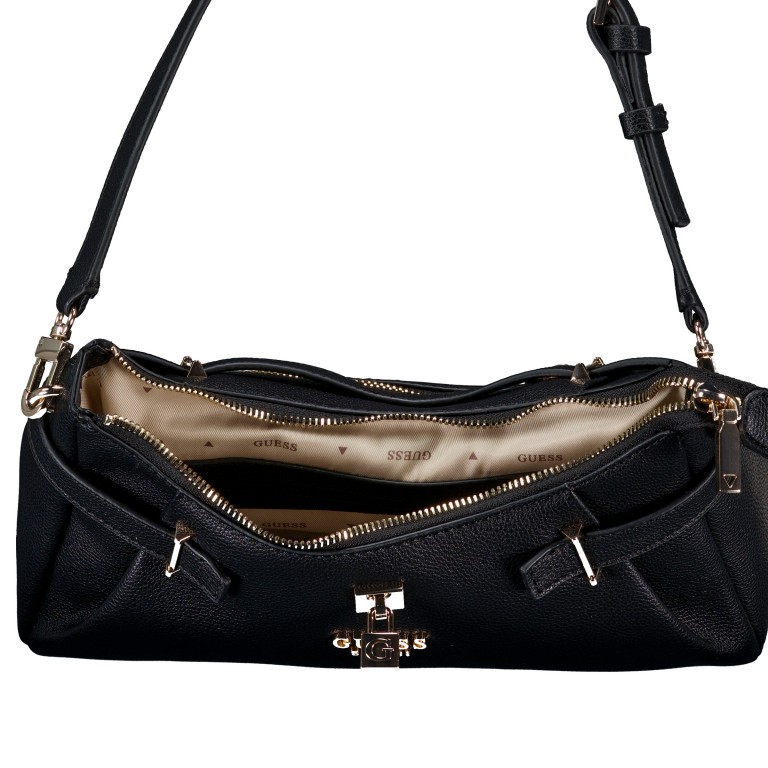 Umhängetasche Yesba Relove Recycle, Farbe: schwarz, taupe/khaki, Marke: Guess, Abmessungen in cm: 27.5x18x9.5, Bild 5 von 5