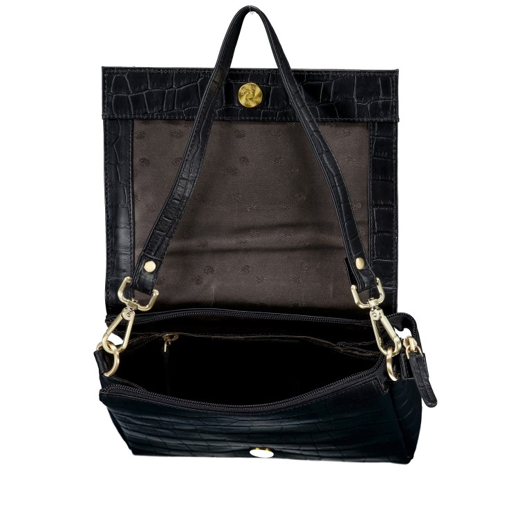 Umhängetasche Kroko Dark Brown, Farbe: braun, Marke: Hausfelder Manufaktur, EAN: 4065646025929, Abmessungen in cm: 22.5x17x8.8, Bild 8 von 8