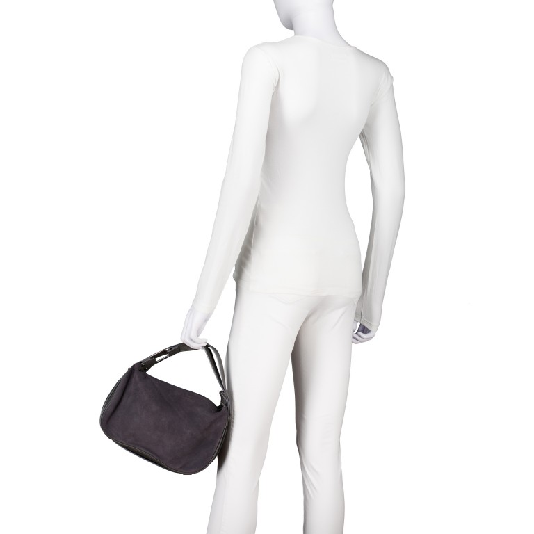 Umhängetasche Velours, Farbe: grau, braun, taupe/khaki, grün/oliv, rot/weinrot, beige, Marke: Hausfelder Manufaktur, Abmessungen in cm: 28x17x9.5, Bild 4 von 7