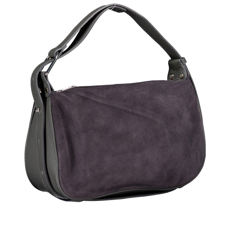 Umhängetasche Velours, Farbe: grau, braun, taupe/khaki, grün/oliv, rot/weinrot, beige, Marke: Hausfelder Manufaktur, Abmessungen in cm: 28x17x9.5, Bild 2 von 7