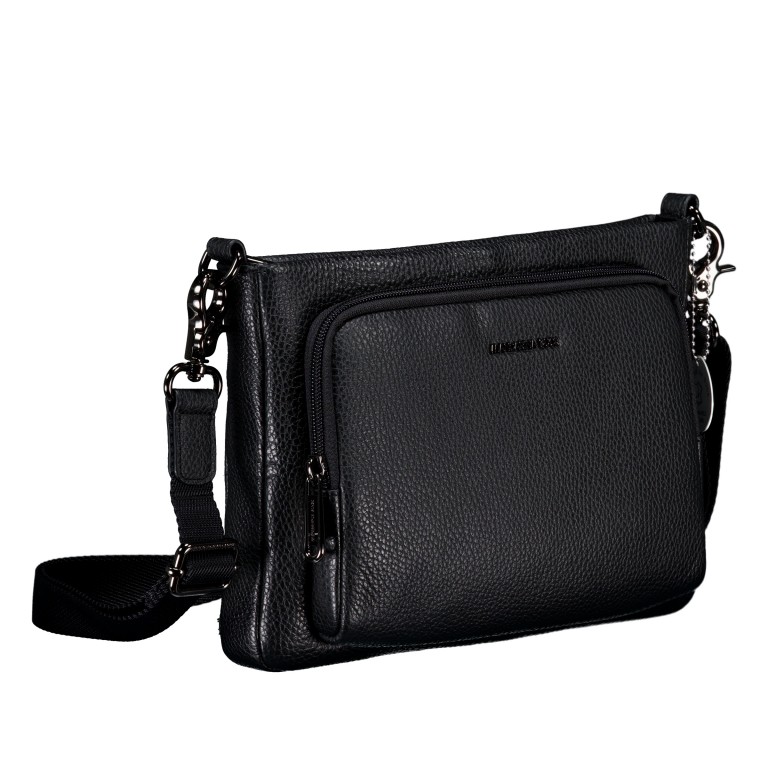 Umhängetasche Mellow Leather FZT05, Farbe: schwarz, blau/petrol, Marke: Mandarina Duck, Abmessungen in cm: 25.5x18.5x6.5, Bild 2 von 6