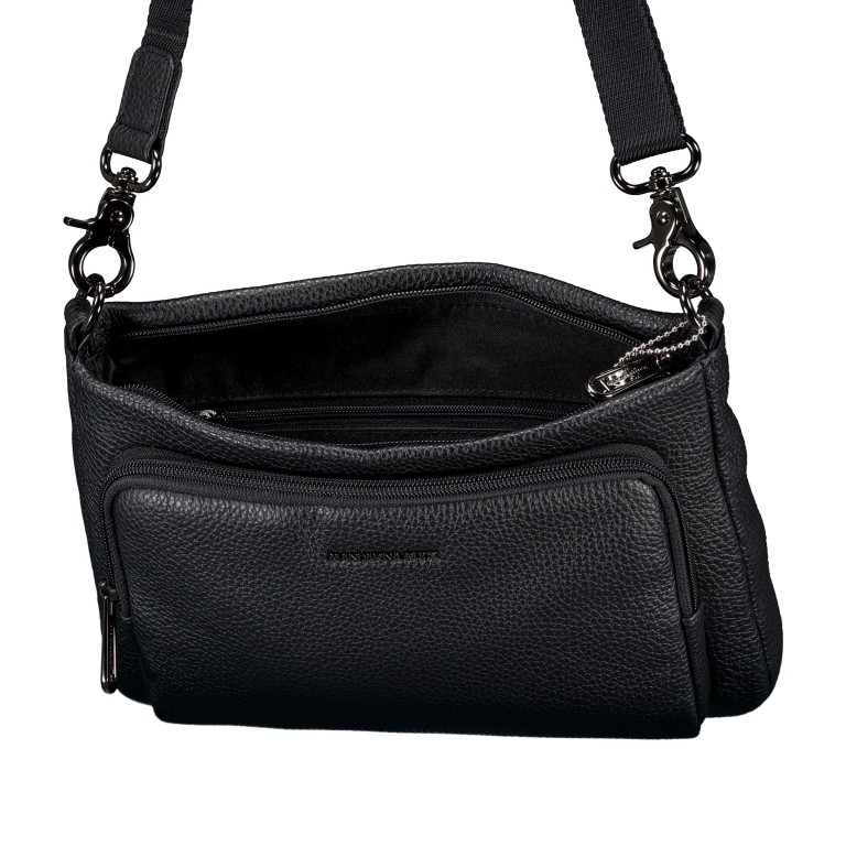 Umhängetasche Mellow Leather FZT05, Farbe: schwarz, blau/petrol, Marke: Mandarina Duck, Abmessungen in cm: 25.5x18.5x6.5, Bild 6 von 6