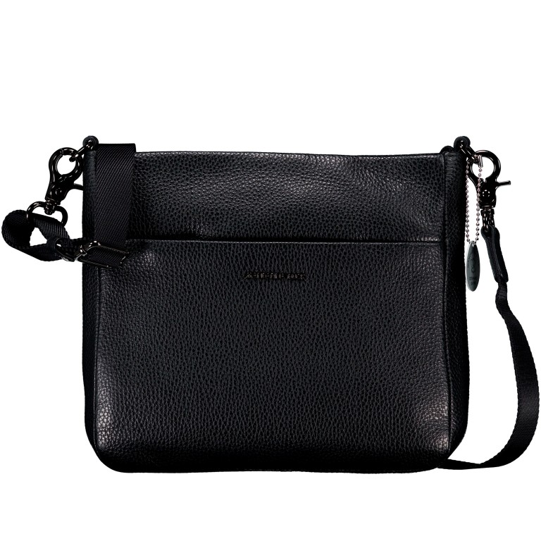 Umhängetasche Mellow Leather FZT17, Farbe: schwarz, blau/petrol, Marke: Mandarina Duck, Abmessungen in cm: 24x22.7x6.5, Bild 1 von 6