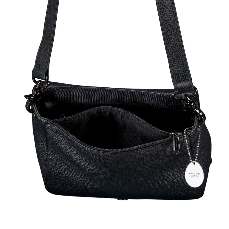 Umhängetasche Mellow Leather FZT69, Farbe: schwarz, blau/petrol, Marke: Mandarina Duck, Abmessungen in cm: 22.5x18.5x9, Bild 6 von 6