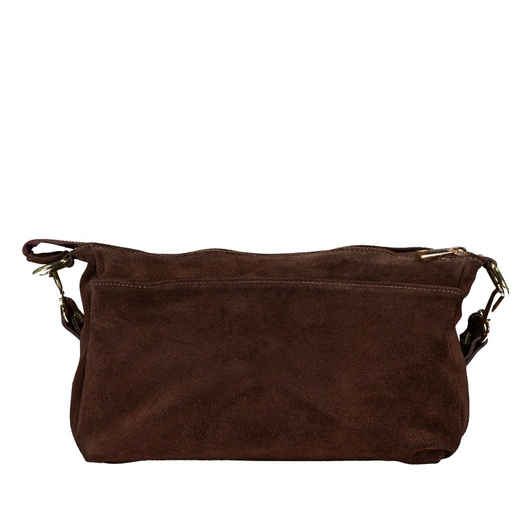 Umhängetasche Velours, Farbe: braun, rot/weinrot, beige, Marke: Hausfelder Manufaktur, Abmessungen in cm: 27x17x11, Bild 3 von 7