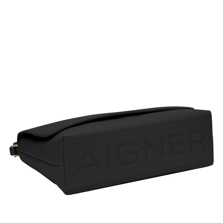 Umhängetasche Zita M, Farbe: schwarz, taupe/khaki, Marke: AIGNER, Abmessungen in cm: 37x25x11, Bild 3 von 8