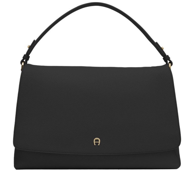 Umhängetasche Zita M, Farbe: schwarz, taupe/khaki, Marke: AIGNER, Abmessungen in cm: 37x25x11, Bild 8 von 8