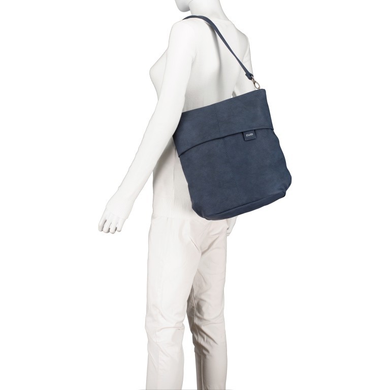 Umhängetasche Mademoiselle M12, Farbe: schwarz, anthrazit, grau, blau/petrol, braun, cognac, taupe/khaki, grün/oliv, rot/weinrot, rosa/pink, orange, gelb, beige, Marke: Zwei, Abmessungen in cm: 32x31x13, Bild 5 von 9