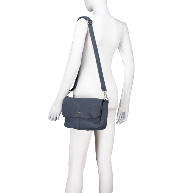 Umhängetasche Mademoiselle M60 Nubuk Blue, Farbe: blau/petrol, Marke: Zwei, EAN: 4250257935136, Abmessungen in cm: 33x19x10, Bild 5 von 8