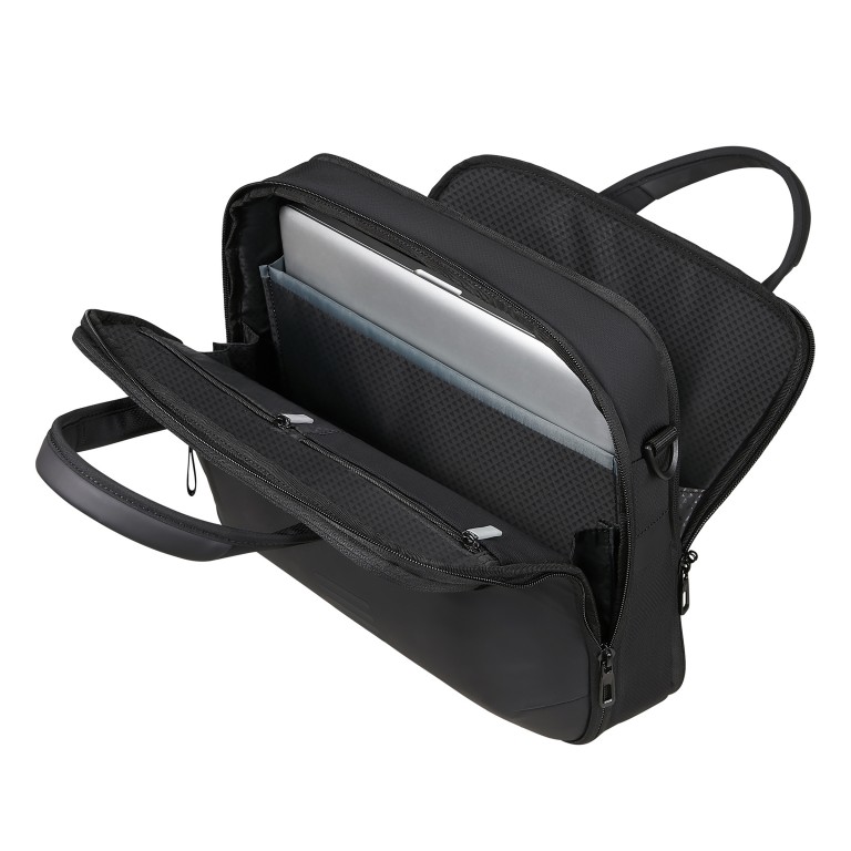 Notebooktasche Moderny Laptop Briefcase 15.6 Zoll Black, Farbe: schwarz, Marke: Samsonite, EAN: 5400520375438, Abmessungen in cm: 40.5x30x12, Bild 9 von 10