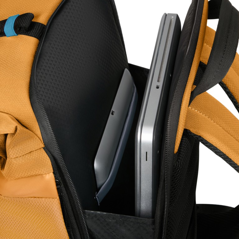 Rucksack Moderny Rolltop Backpack 15.6 Zoll erweiterbar Yellow, Farbe: gelb, Marke: Samsonite, EAN: 5400520420558, Abmessungen in cm: 29x42x15, Bild 10 von 13