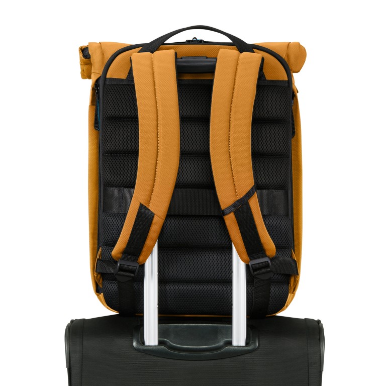 Rucksack Moderny Rolltop Backpack 15.6 Zoll erweiterbar Yellow, Farbe: gelb, Marke: Samsonite, EAN: 5400520420558, Abmessungen in cm: 29x42x15, Bild 5 von 13