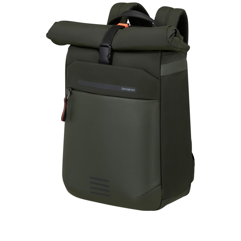 Rucksack Moderny Rolltop Backpack 15.6 Zoll erweiterbar Green, Farbe: grün/oliv, Marke: Samsonite, EAN: 5400520420541, Abmessungen in cm: 29x42x15, Bild 2 von 13