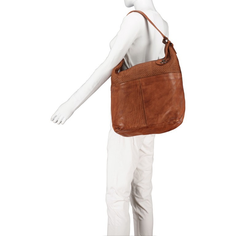 Beuteltasche Soft-Weaving Antonia SW.10501 Charming Cognac, Farbe: cognac, Marke: Harbour 2nd, EAN: 4046478051829, Abmessungen in cm: 41x36.5x14, Bild 4 von 9