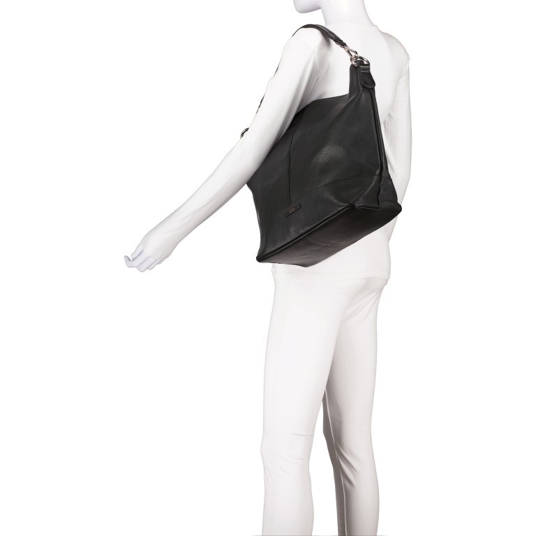 Beuteltasche Infinity Anika Schwarz, Farbe: schwarz, Marke: Hausfelder Manufaktur, EAN: 4065646005136, Abmessungen in cm: 30x32x15, Bild 4 von 7