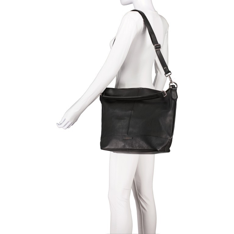 Beuteltasche Infinity Anika Schwarz, Farbe: schwarz, Marke: Hausfelder Manufaktur, EAN: 4065646005136, Abmessungen in cm: 30x32x15, Bild 5 von 7