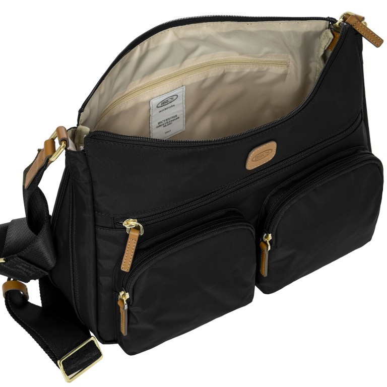 Umhängetasche X-BAG & X-Travel, Farbe: schwarz, grau, blau/petrol, braun, grün/oliv, rot/weinrot, orange, Marke: Brics, Abmessungen in cm: 34x24x8, Bild 6 von 7