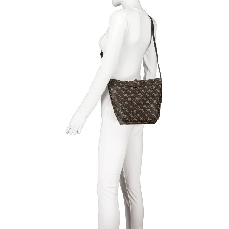 Beuteltasche Eco Brenton Latte Logo, Farbe: cognac, Marke: Guess, EAN: 0190231558927, Bild 5 von 13