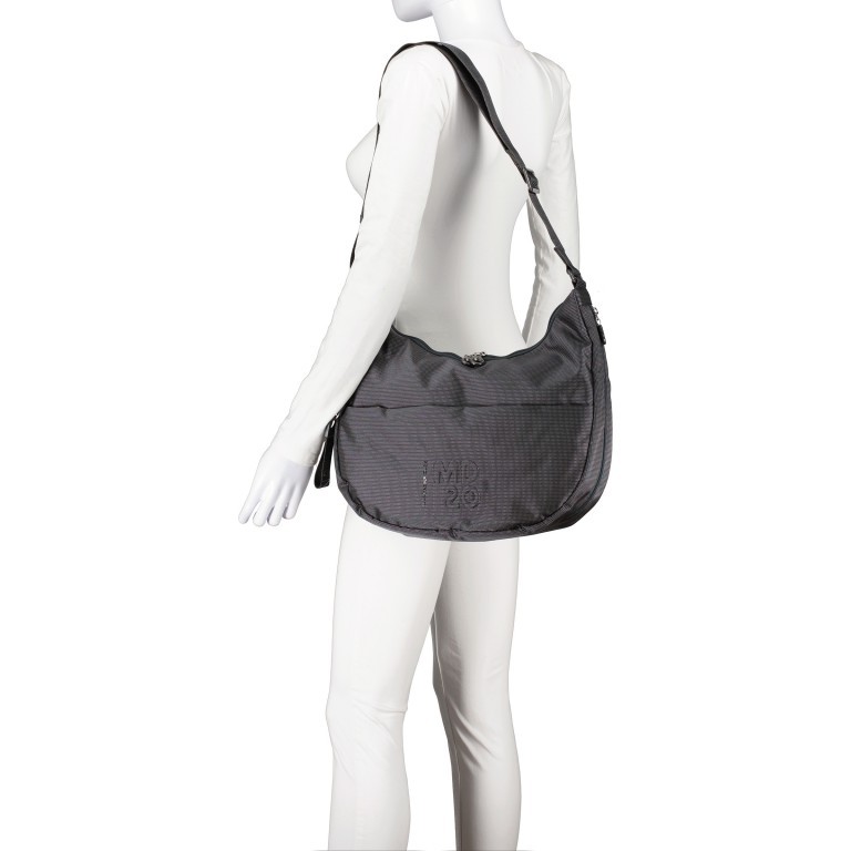 Beuteltasche MD20 QMT27 mit Dehnfalte Steel, Farbe: grau, Marke: Mandarina Duck, EAN: 8032803782687, Abmessungen in cm: 36x27x10, Bild 4 von 6
