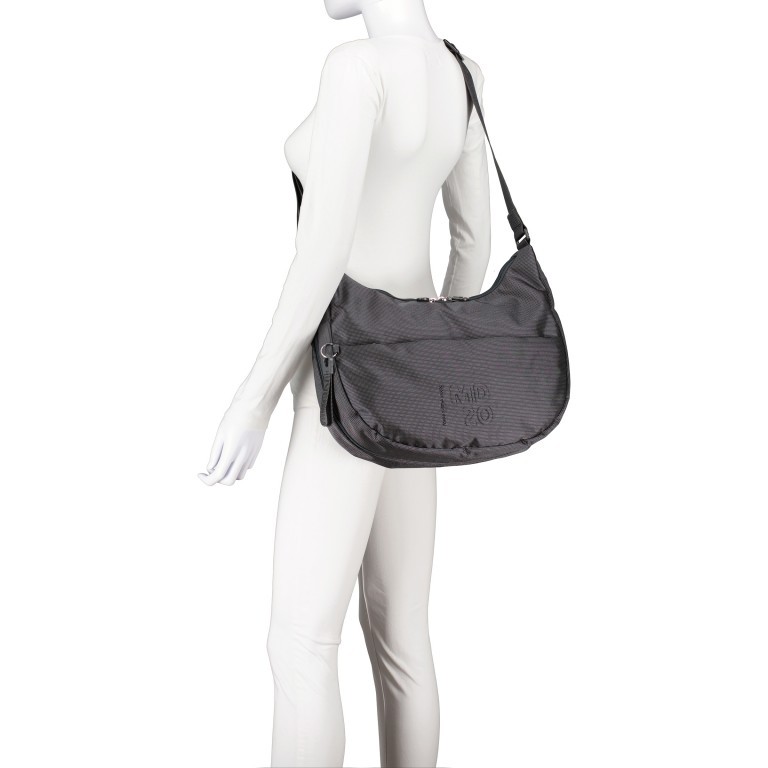 Beuteltasche MD20 QMT27 mit Dehnfalte Steel, Farbe: grau, Marke: Mandarina Duck, EAN: 8032803782687, Abmessungen in cm: 36x27x10, Bild 5 von 6