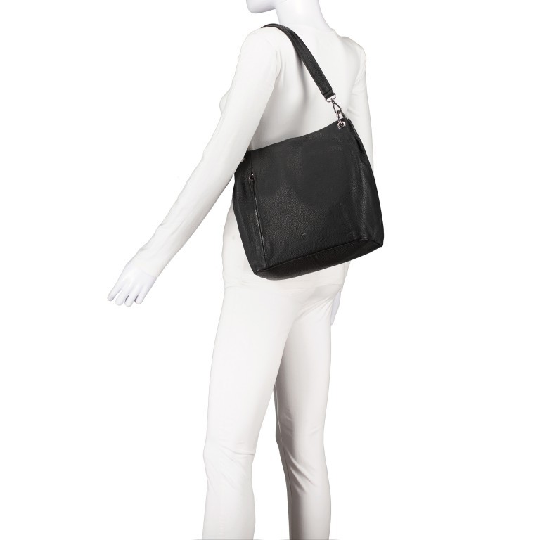 Beuteltasche Schwarz, Farbe: schwarz, Marke: Hausfelder Manufaktur, EAN: 4065646011007, Abmessungen in cm: 26.5x27x12.5, Bild 4 von 7