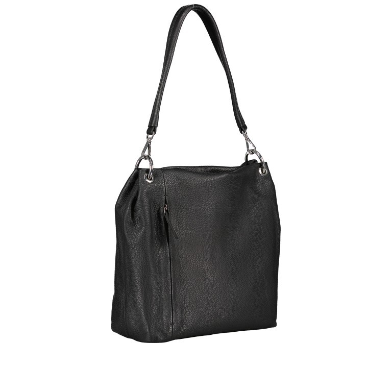 Beuteltasche Schwarz, Farbe: schwarz, Marke: Hausfelder Manufaktur, EAN: 4065646011007, Abmessungen in cm: 26.5x27x12.5, Bild 2 von 7