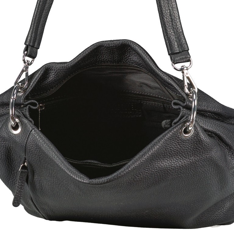 Beuteltasche Schwarz, Farbe: schwarz, Marke: Hausfelder Manufaktur, EAN: 4065646011007, Abmessungen in cm: 26.5x27x12.5, Bild 7 von 7
