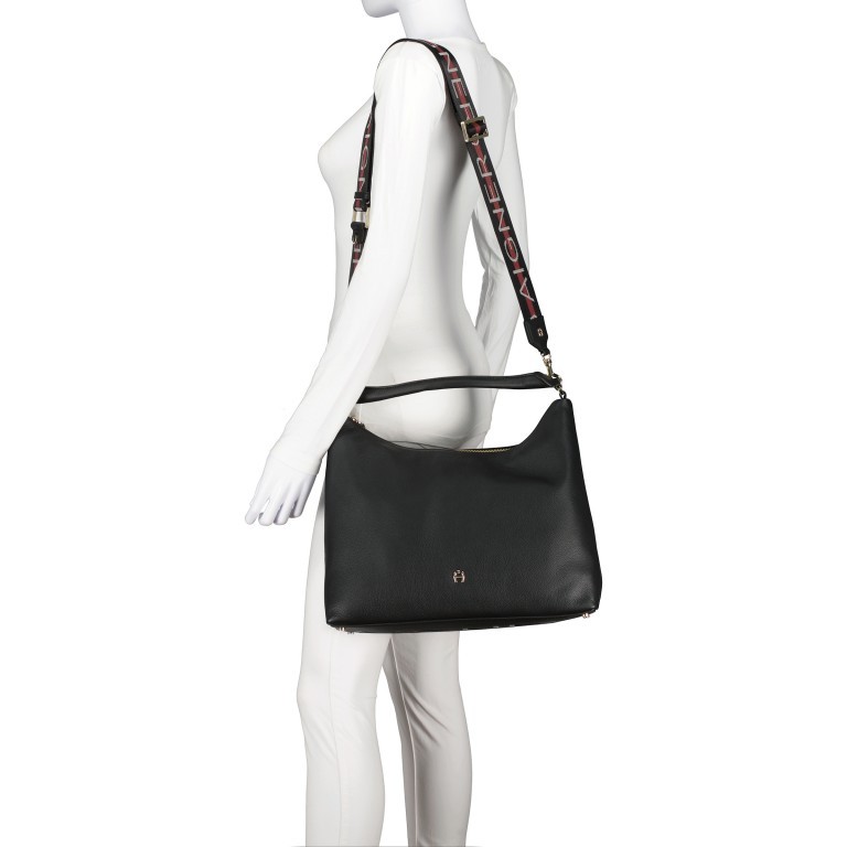 Beuteltasche Zita M Diamond Grey, Farbe: grau, Marke: AIGNER, EAN: 4055539515132, Abmessungen in cm: 37x29x16, Bild 4 von 6
