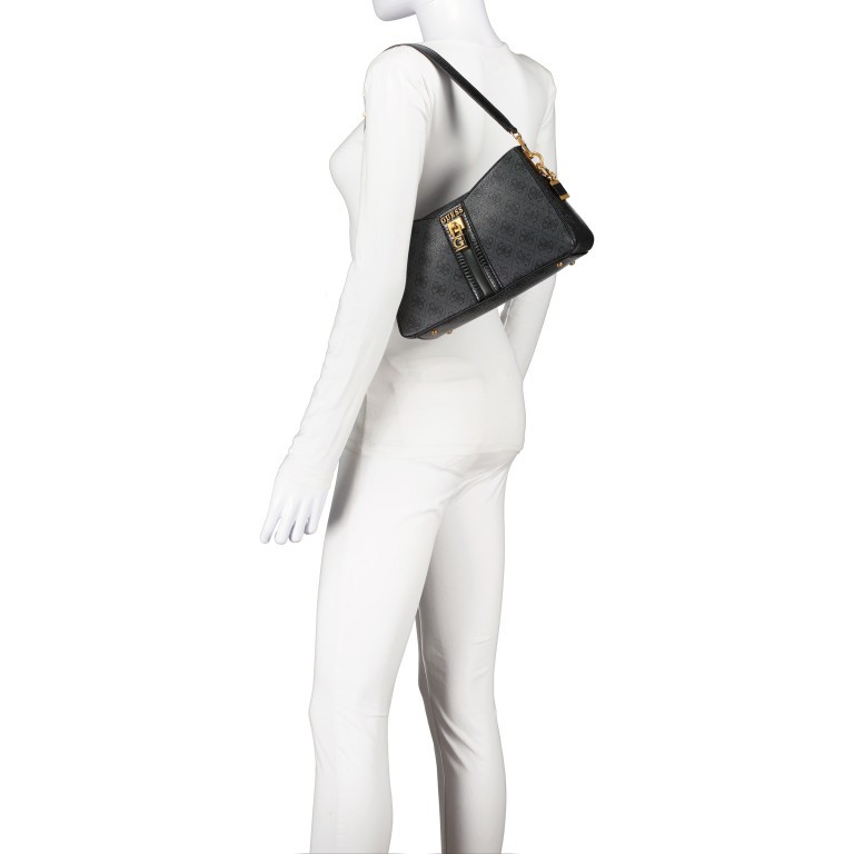 Beuteltasche Ginevra Logo Coal Logo, Farbe: anthrazit, Marke: Guess, EAN: 0190231673194, Abmessungen in cm: 27.5x17.5x8, Bild 5 von 6