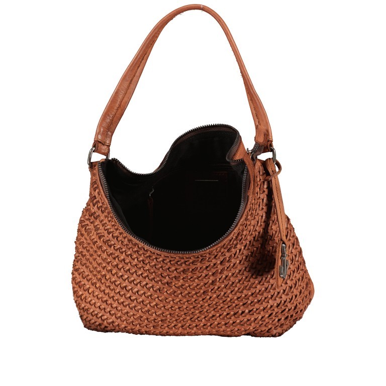 Beuteltasche Soft-Weaving-3 Cathrin SW-11899, Farbe: anthrazit, cognac, Marke: Harbour 2nd, Abmessungen in cm: 25x25x11.5, Bild 8 von 8