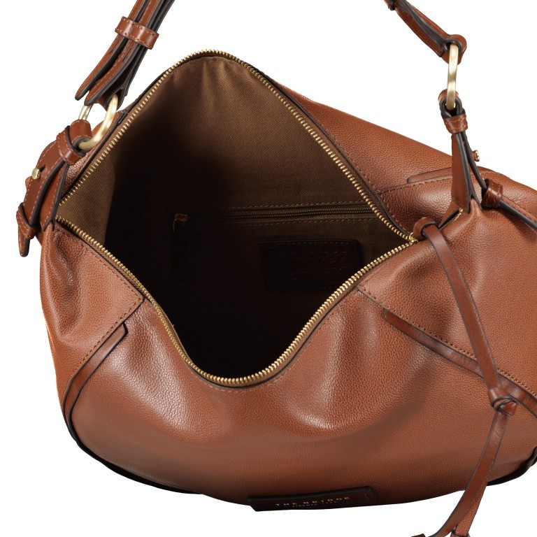 Beuteltasche Domitilla Hobo, Farbe: blau/petrol, cognac, Marke: The Bridge, Abmessungen in cm: 41x31x9.5, Bild 6 von 6