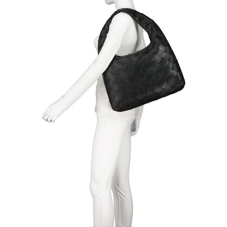 Beuteltasche Weave Jade Silky Leather Off White, Farbe: beige, Marke: Les Visionnaires, EAN: 4262415528623, Abmessungen in cm: 39x34x9, Bild 4 von 6