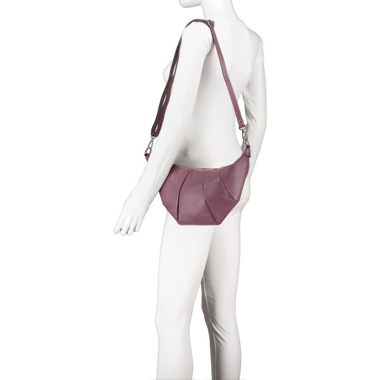 Beuteltasche mit drei Riemen Pflaume, Farbe: flieder/lila, Marke: Hausfelder Manufaktur, EAN: 4065646020429, Abmessungen in cm: 35x18.5x3, Bild 5 von 7