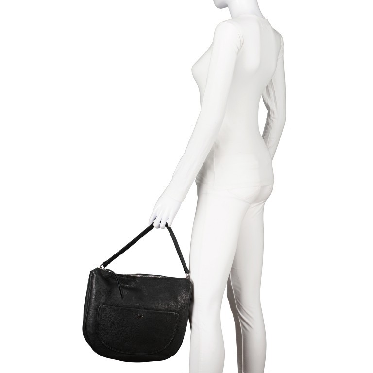 Beuteltasche Dalia Clara Big Black Nickel, Farbe: schwarz, Marke: Abro, EAN: 4067278263311, Abmessungen in cm: 26x21x8, Bild 4 von 8
