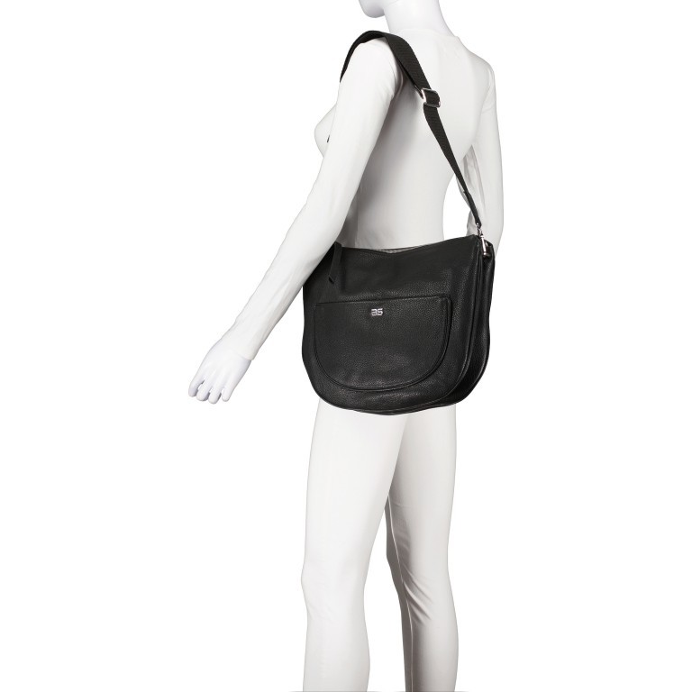 Beuteltasche Dalia Clara Big Black Nickel, Farbe: schwarz, Marke: Abro, EAN: 4067278263311, Abmessungen in cm: 26x21x8, Bild 6 von 8