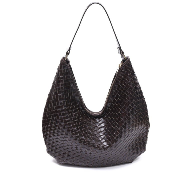 Beuteltasche Salerno Mindy, Farbe: grau, braun, rot/weinrot, Marke: Adax, Abmessungen in cm: 38x35.5x10.5, Bild 1 von 5