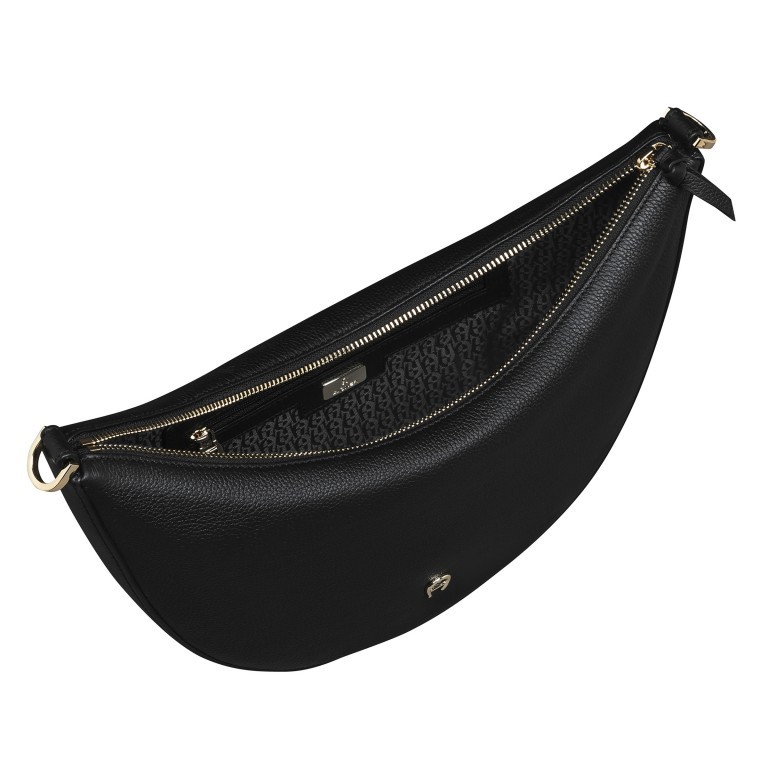Beuteltasche Zita M, Farbe: schwarz, blau/petrol, cognac, rosa/pink, Marke: AIGNER, Abmessungen in cm: 35x23x7.5, Bild 5 von 5
