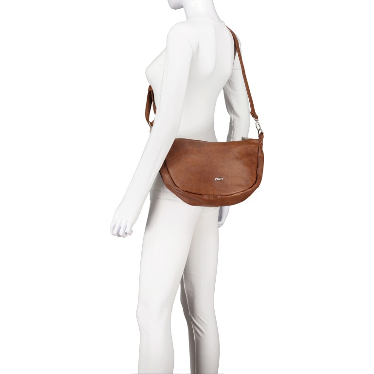 Beuteltasche Mademoiselle Halfmoon Bag M70, Farbe: schwarz, grau, blau/petrol, braun, cognac, grün/oliv, rot/weinrot, beige, Marke: Zwei, Abmessungen in cm: 34x18x11, Bild 7 von 8
