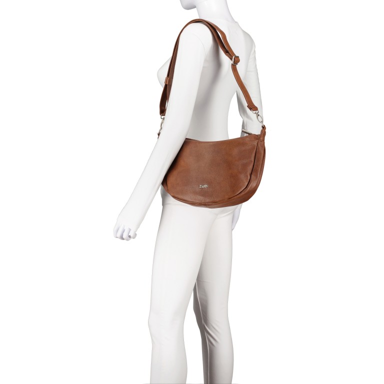 Beuteltasche Mademoiselle Halfmoon Bag M70, Farbe: schwarz, grau, blau/petrol, braun, cognac, grün/oliv, rot/weinrot, beige, Marke: Zwei, Abmessungen in cm: 34x18x11, Bild 6 von 8
