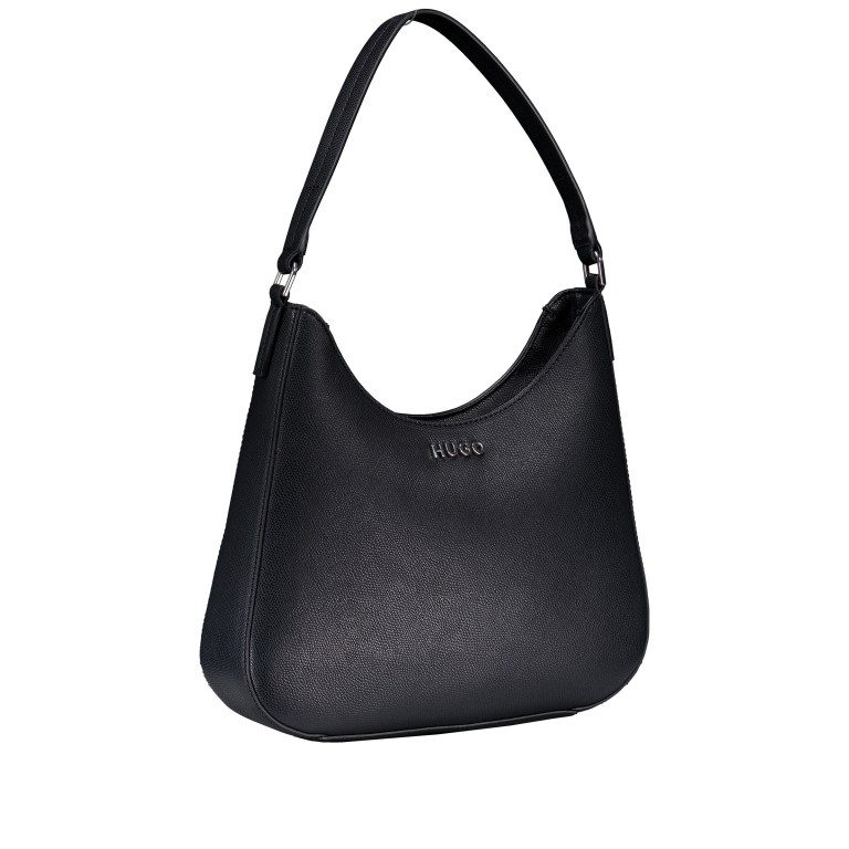 Beuteltasche Chris Hobo Big, Farbe: schwarz, beige, Marke: HUGO, Abmessungen in cm: 31x28.5x6.5, Bild 2 von 5