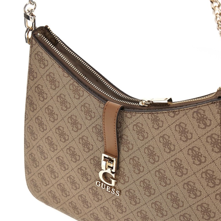 Beuteltasche Zamira 4G-Logo, Farbe: anthrazit, cognac, Marke: Guess, Abmessungen in cm: 30x26x8, Bild 5 von 5