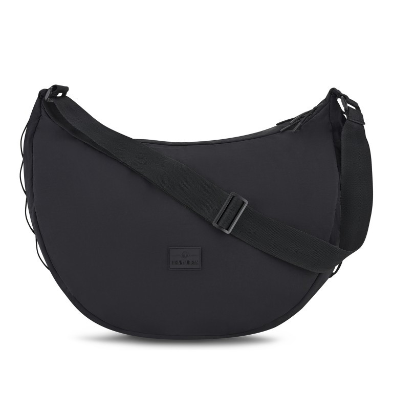 Beuteltasche Halfmoon Bag Kaia Large, Farbe: schwarz, beige, Marke: Johnny Urban, Abmessungen in cm: 51x41x16, Bild 1 von 9