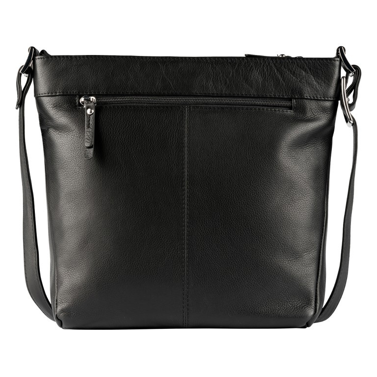 Beuteltasche Lugano 478, Farbe: schwarz, blau/petrol, Marke: Flanigan, Abmessungen in cm: 24.5x25.5x14, Bild 3 von 6