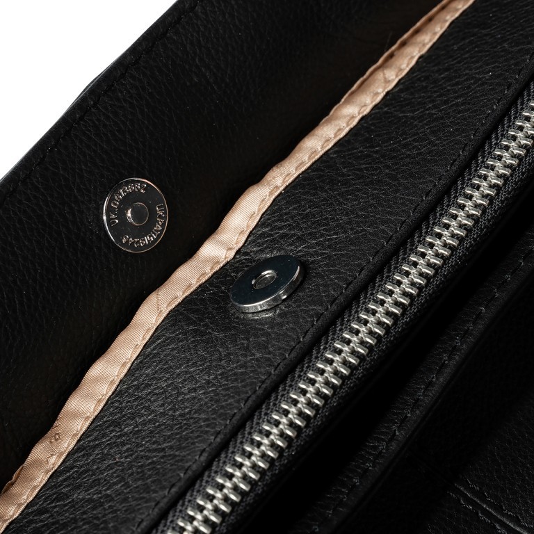 Beuteltasche Lugano 478, Farbe: schwarz, blau/petrol, Marke: Flanigan, Abmessungen in cm: 24.5x25.5x14, Bild 5 von 6