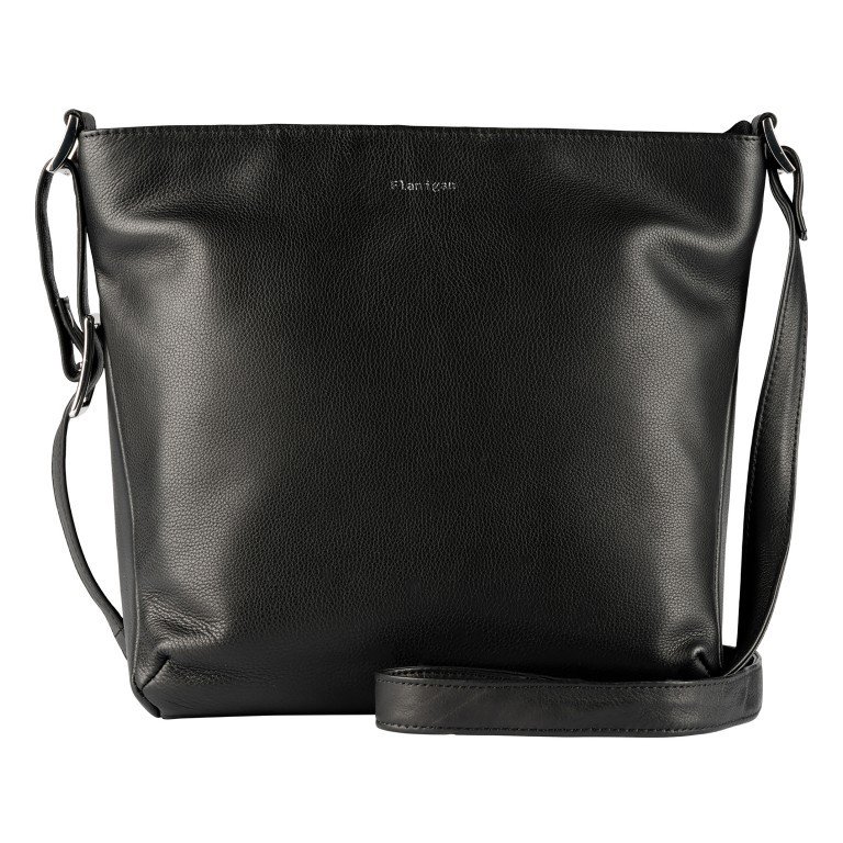 Beuteltasche Lugano 478, Farbe: schwarz, blau/petrol, Marke: Flanigan, Abmessungen in cm: 24.5x25.5x14, Bild 1 von 6